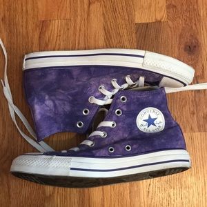 Converse high tops purple tie dye